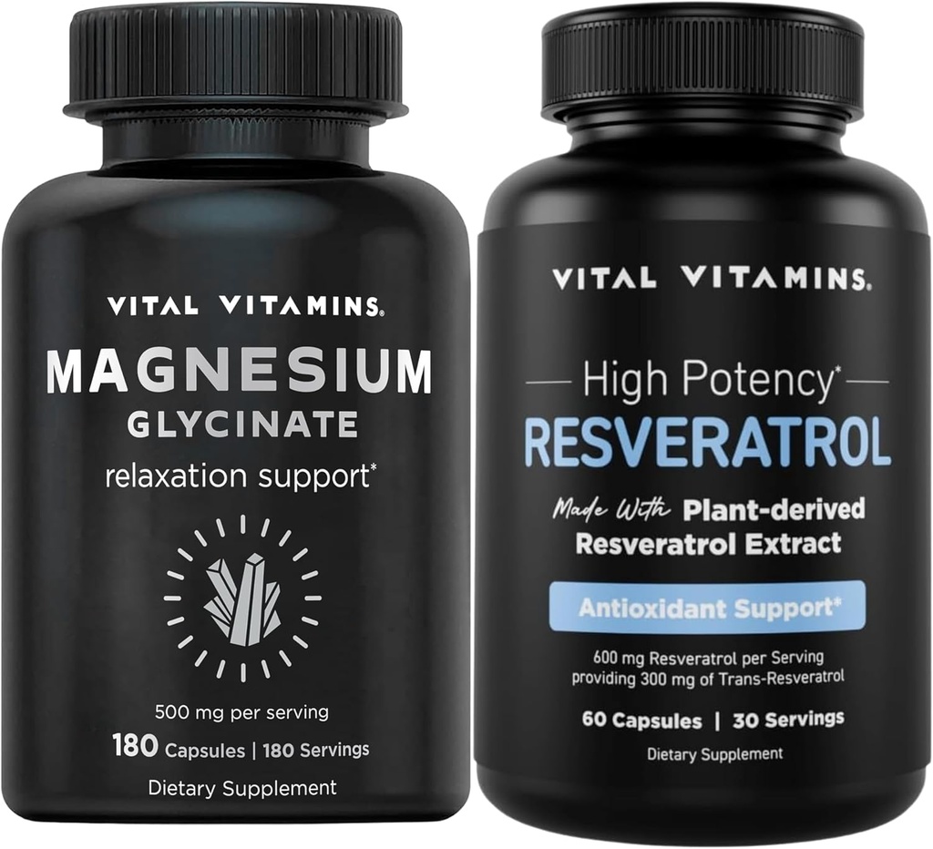 Vitals Vitamin Magnezyum Glycinate Capsules + Resveratrol Capsules