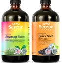 Serene Herbs Soursop Bitters Liquid & Black Seed – Organik Herbal Guanabana Digestive Support & Immune Health – Vegan, Non-GMO – 32 oz (16 oz), 64 Hizmetler