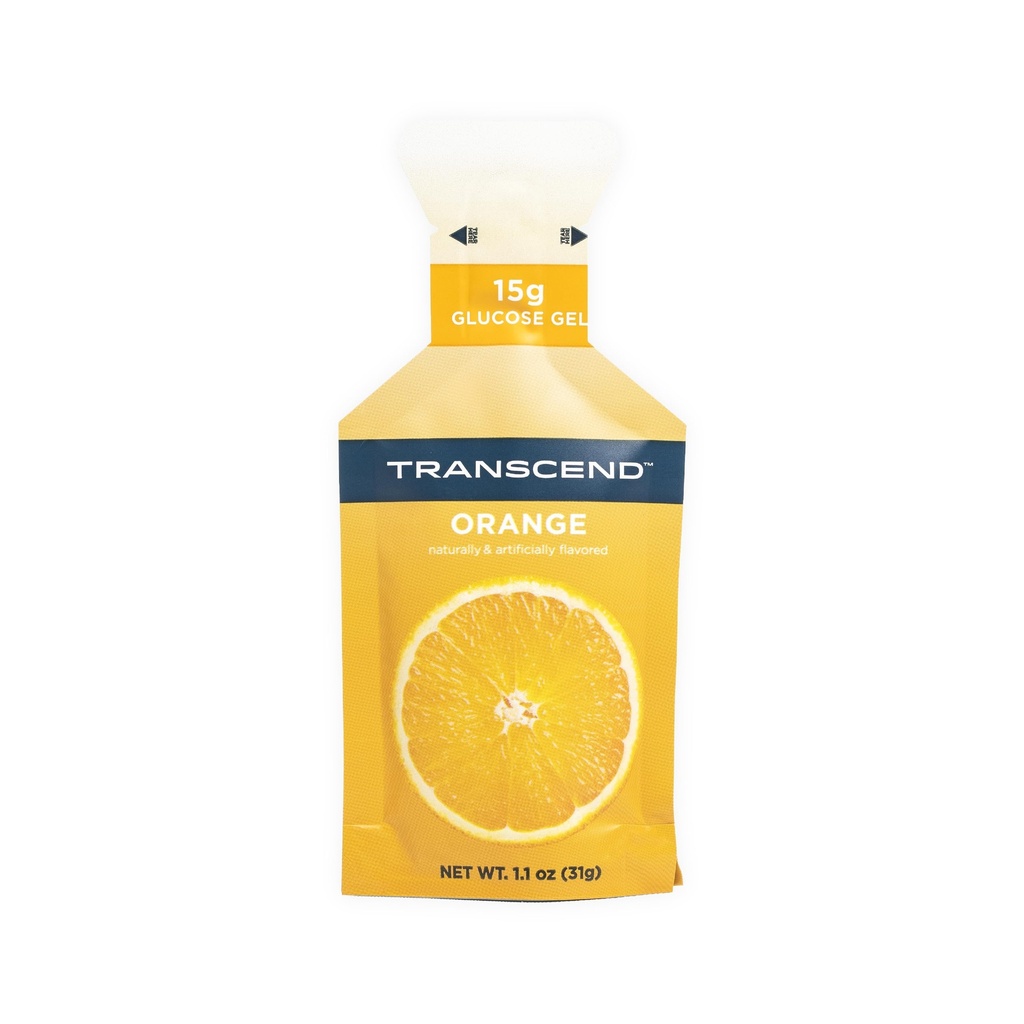 Transcend Foods Orange Gel (1.1 oz, 10 Paket) Hızlı Oyuncu Carb Gel Orange Flavor – Caffeine Free, Gluten Free