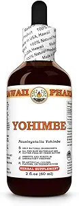 Yohimbe (Pausinystalia Yohimbe) Ξηρό βάμμα Bark, Made in Hawaii, All Natural, Vegan, Pure Liquid Extract - 32 fl.oz