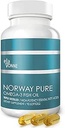 Norveç Pure Omega-3 Fish Oil Softgels 2,400 mg (90ct) - 4X Yoğun EPA & DHA, Triple Distilled, Burpless, Wild Caught, Skin & Hair, Joints, Heart Health