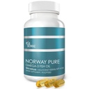 Norveç Pure Omega-3 Fish Oil Softgels 2,400 mg (90ct) - 4X Yoğun EPA & DHA, Triple Distilled, Burpless, Wild Caught, Skin & Hair, Joints, Heart Health