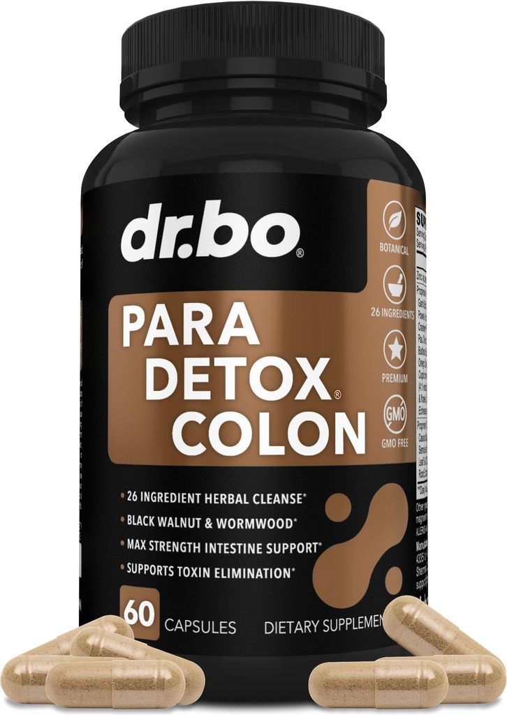 Kolon Cleanse Pills Body Detox - Intestinal Guard Cleanser for Stomach - Natural Kilo Flush Tamam Kompleksi, Kadınlar Erkekler Çocuklar, Herbal Wormwood Black Walnut Clove - Gut Kayıp Health Capsules