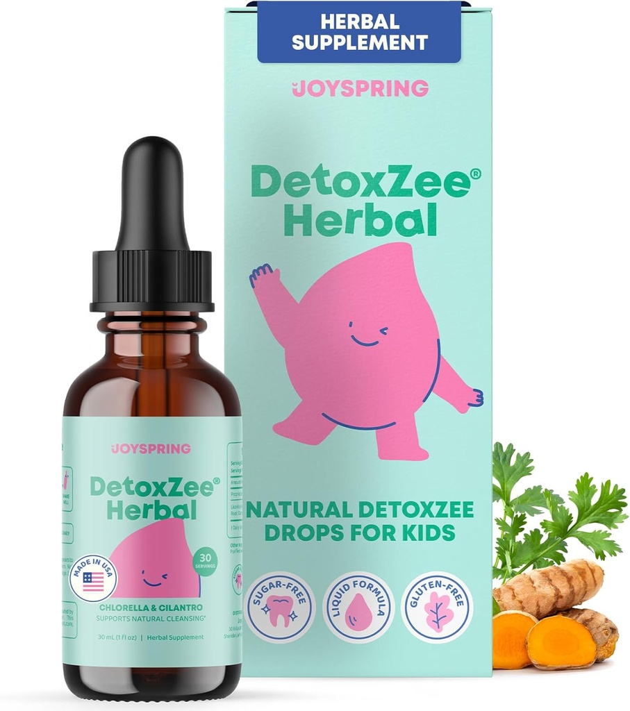JoySpring Herbal Detox για παιδιά – Cilantro Extract Cleanse για να υποστηρίξει την ομιλία και να βελτιώσει τη συμπεριφορά – Natural Detox με Cilantro - 1 fl oz (30 υπηρεσίες)