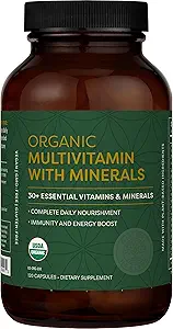Global Healing Center - USDA Organic Multivitamin for Women & Men - Vitaminler A, C, D, & More for Your General Health & Wellness Needs - Complete Daily Multivitamin Nourishment (120 Capsules)