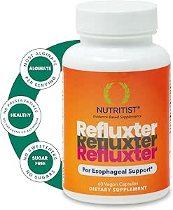 Refluxter Sodium Alginate Capsules – Natural Acid Reflux & GERD Relief Supplement. Supports LPR, Silent Reflux, Heartburn, Indigestion. Alginate Therapy. Alginato de sodio. 60 Vegan Capsules