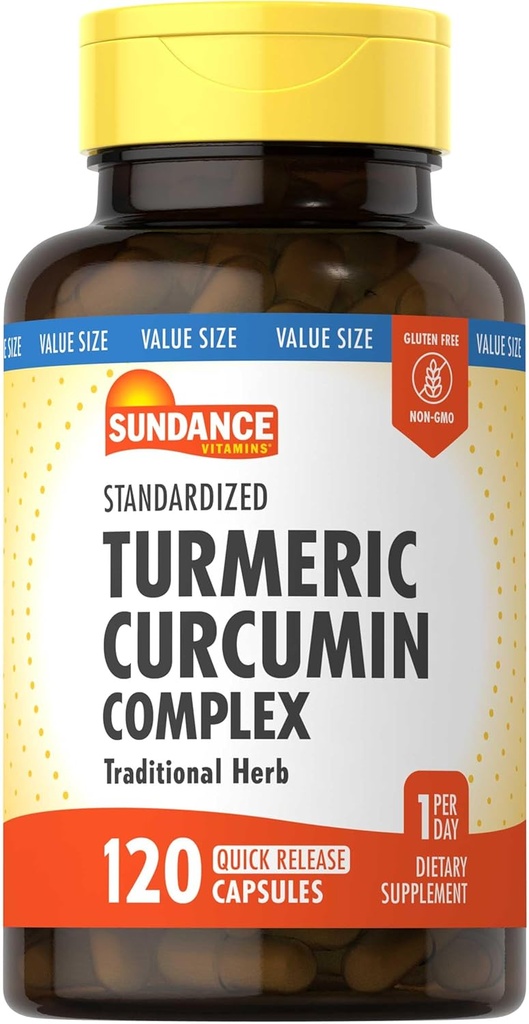 Sundance Turmeric Curcumin Kompleks | 120 Capsules | Black Pepper Extract | Traditional Herb | Non-GMO ve Gluten Free Supplement Supplement