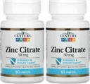 21. Yüzyıl Sağlık çinko Citrate Tabletleri 50 mg, 60 Kont (Pack of 2)