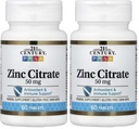21. Yüzyıl Sağlık çinko Citrate Tabletleri 50 mg, 60 Kont (Pack of 2)