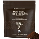 Real Mushrooms Unsweetened Hot Chocolate Mix with 5 Defenders – Reishi, Chaga, Türkiye Tail, Maitake, Shiitake – Coco Toz Unsweetened – Organik Cacao Toz Supplement, Vegan, 15 Hizmet