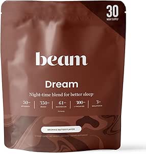 Beam Dream Sleep Powder, L-Θεανίνη, Apigenin, Reishi και Μαγνήσιο, Third Party Tested Natural Sleep Aid & Sleep Supplement for Deep Sleep, Relaxation and Recovery, Natural Sleep Support, 30 Services