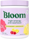 Bloom Διατροφή υψηλής ενέργειας Προ προπόνηση με Beta Alanine, Ginseng και L Τυροζίνη για την ενέργεια Amino, φυσική σκόνη καφεΐνη από εκχύλισμα πράσινου τσαγιού, Keto, χωρίς ζάχαρη μείγμα ποτών, λεμονάδα σμέουρων