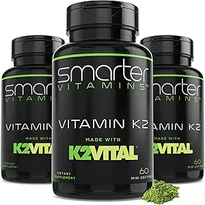 (3 Pack) Smarter Vitamin K2 MK7 100mcg, K2VITAL ve Kale, 180 Sıvı Yumuşakgels