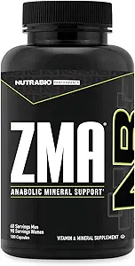 NutraBio ZMA Συμπληρώματα για άνδρες & γυναίκες- Ψευδάργυρος Μαγνήσιο Συμπληρώματα για την υποστήριξη επίπεδα ορμονών, μέγιστη απόδοση, ύπνος, αποκατάσταση μυών, ανοσοποιητική υγεία, 180 Ct.