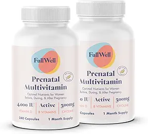 FullWell Prenatal Vitamins Lemon | korline, folate, fetal büyüme için D vitamini, beyin gelişimi | 26 Vital Nutrients | Diyetitian-formated, OBGYN önerilen, GMO, 3rd Parti test etti, 60 Hizmet