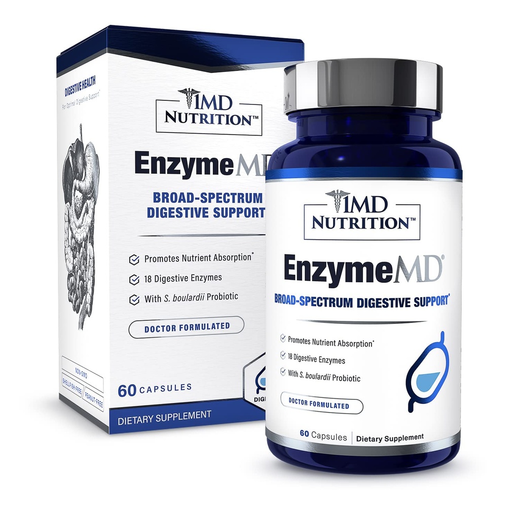 1MD Διατροφή EnzymeMD - Digestive Ένζυμα συμπλήρωμα - Γιατρός Formulated 
