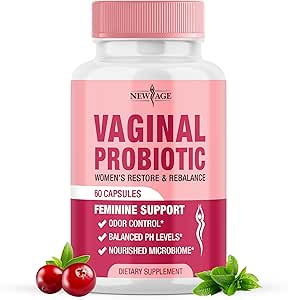 NEW AGE Vaginal Probiyotiks for Women with Prebiyotiks, Cranberry Extract, and a Lactobacillus Probiyotik Mix, Supports Health Balance, Odor Control, Vaginal Flora - 60 Capsules