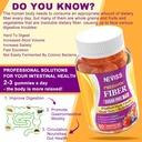 Psyllium Husk ile Yetişkinler için 1Pack Fiber Gummies, 7G (Soluble + Inulin, FOS, Guar Gum, Daily Digestive Health, Regularity Gut Support,Sugar Free
