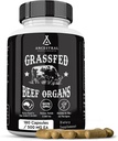 Προγονικά συμπληρώματα Grass Fed Beef Organ Supplement, υποστηρίζει όλη την ευεξία του σώματος με ιδιόκτητη ανάμειξη του ήπατος, της καρδιάς, του νεφρού, του παγκρέατος, του σπλήνα, του κατεψυγμένου βοείου κρέατος, μη ΓΤΟ, 180 κάψουλες