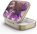 Pill Case Pill Box with Mirror Retro 2tment Small Pill Case for Purse or Pocket Bronz Rectangular Pill Box or Vitamins, Fish Oil, Supplements, Pill Containe Travel Armağan(Gold)