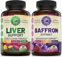 Liver Cleanse Detox Repair Formula και Pure Saffron Extract Bundle (Ένα μπουκάλι το καθένα). Υποστηρίζει την υγεία του ήπατος, την ενίσχυση της ενέργειας, τη διάθεση, τη μεταβολική λειτουργία. USA Made (στα Αγγλικά).