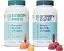 SmartyPants Prenatal ve Men's Multivitamin Gummies Sche: Omega 3 Fish Oil (EPA/DHA), Biotin, Mefolate, Vitamin D3, C, B12, B6, A, K & Çinko Immune Support (30 Day Supply)