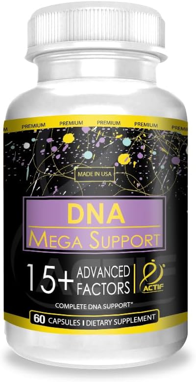 ACTIF DNA Mega Support with 15+ Advanced Factors - Non-GMO, Fast-Acting, Made in USA, 60 Counting