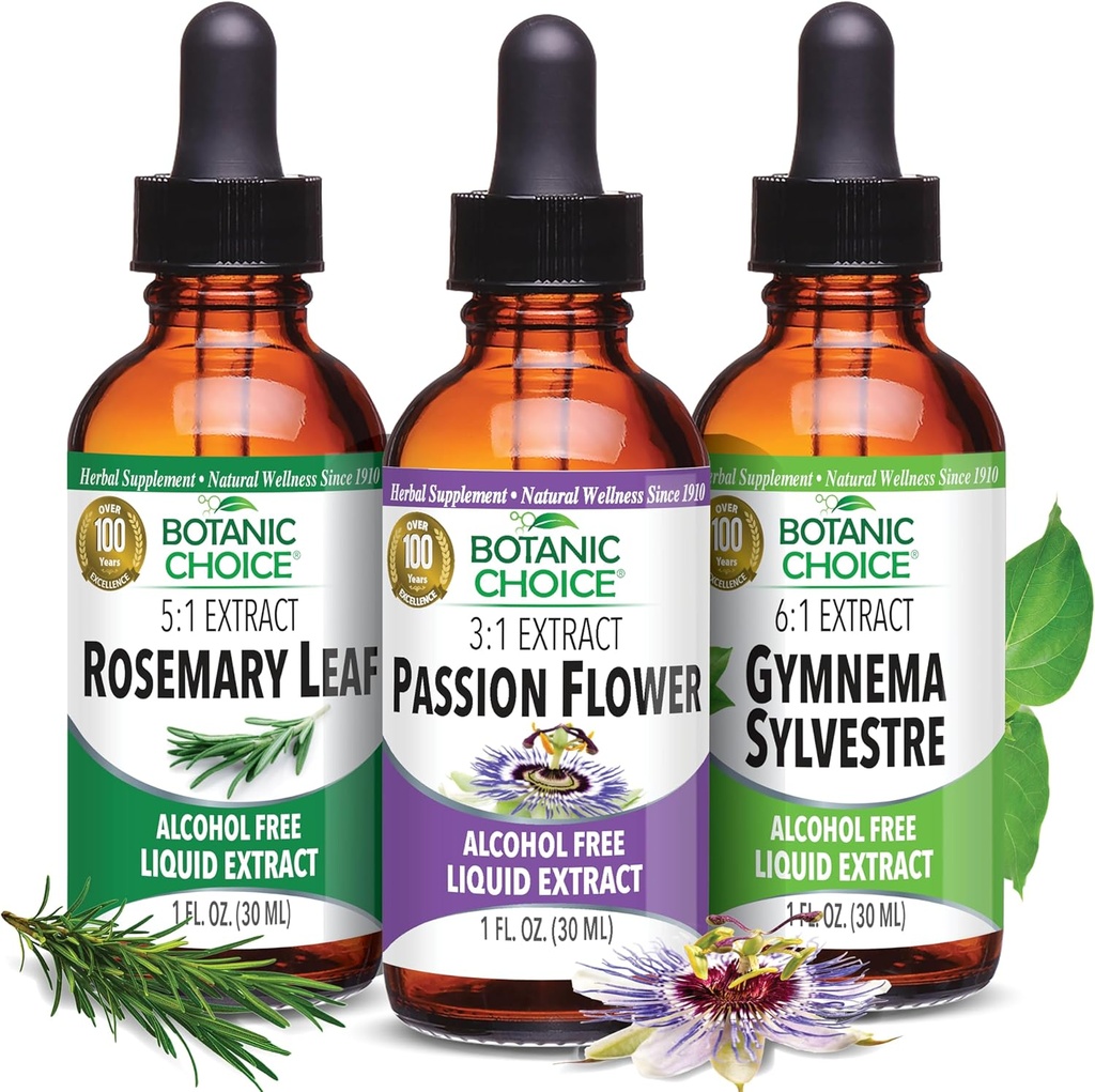 Botanic Choice Passion Flower, Rosemary Leaf, & Gymnema Sylvestre Extracts Sche – Daily General Wellness Kit for General Wellée (1 f. Oz. Her)