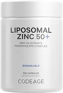 Kodage Liposomal Çinko Supplement – 3 Ay Supply – One Per Day - 50 mg Çinko Gluconate Vitamin Pills - Essential Mineral Supplements çinko Plus Liposomal Delivery - Vegan Non-GMO - 100 Capsules