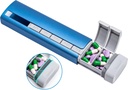 Daviky Metal Travel Pill Organizer, Premium Pill Box 7 Day, Weekly Daily Pill Case, Stylish & Cute Pill Holder για φάρμακα, συμπληρώματα και βιταμίνες (Blue+Gray)
