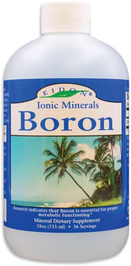 Eidon Liquid Boron Drops - Ionic Mineral Boron Supplement, Essential Element Beyin Sağlığını Desteklemek, Bio kullanılabilir, Öngörücüler veya Katkılar - 18 ozz