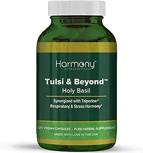 Tulsi - Συμπλήρωμα Αγίου Βασιλείου - Υψηλότερη ισχύς, Μέγιστη βιο-availabilty, Κατασκευασμένη με οργανικά βότανα (Ζώντες κάψουλες, 120 κόμης)