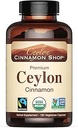 Ceylon Cinnamon Shop Organic Ceylon Cinnamon (100% Certified) Συμπλήρωμα, 180 κάψουλες, 3 μήνες προσφοράς