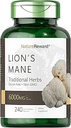 Mane 6000MG του Λιονταριού, προάγει τη διανοητική σαφήνεια, εστίαση και μνήμη, συμπλήρωμα μανιταριών, χωρίς γεύση, 240 κάψουλες