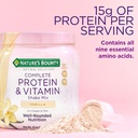 Nature's Bounty Complete protein & Vitamin Shake Mix with Collagen & Fiber, Immune Health, Vanilla Flavored,1 Pound (Pack of 2)