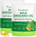 Oregano Softgels, 2 in 1 Oil of Oregano with Black Seed Oil 240 Count, Oregano Oil Supplement Capsules, Organik Oregano Oil Ekstraksiyon, Non-GMO, Gluten Free - 2 Bag