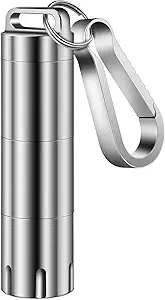 TISUR Titanyum Küçük Pillek Makyajı, Portre Pill Case Su Yalıtımı Pocket Pill Box Konteyner Taşıyıcısı Pilleri, Vitaminler, Balık Yağı, Tamamlar