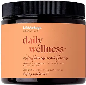 LifeVantage Daily Wellness Immune Support Drink Mix, Sweet Flavor of Elderflower-acai 178g 30 servis