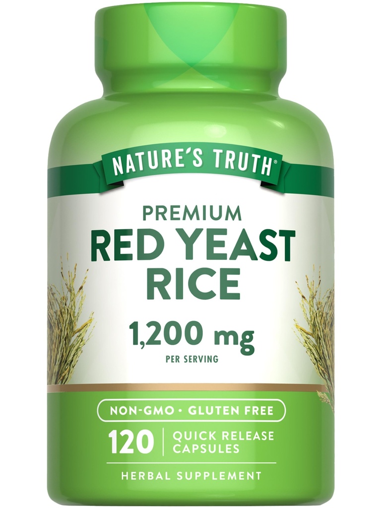 Nature's Truth Red Yeast Rice Capsules 1200 mg | 120 Count | Non-GMO & Gluten Free Supplement