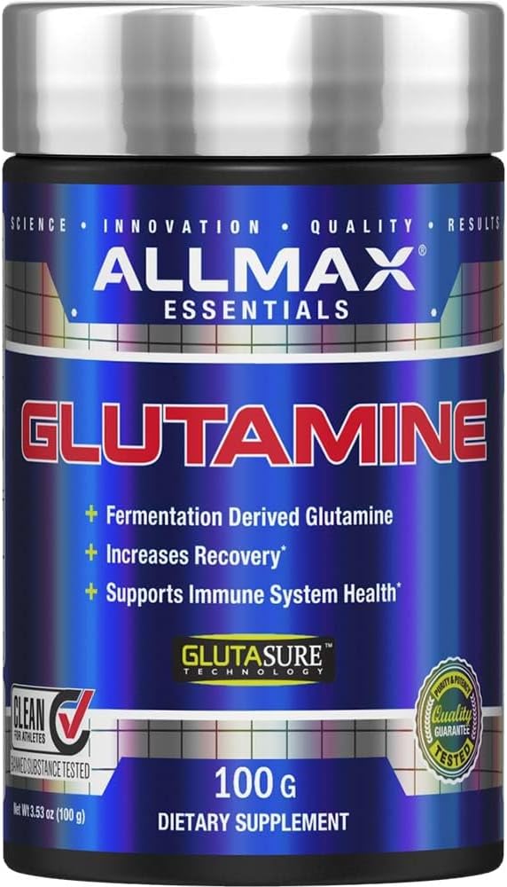 ALLMAX Essentials GloUTAMINE - 100 g Toz - Fermentation-Derived Glutamine - Arts Recovery & Supports Immune System - Gluten Free & Vegan - 20 Servisler