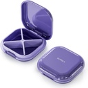 Küçük Pill Case, Seyahat Pill Box, Portre Pill Organizer, Pocket 4 Karşılaştırma için Pill Konteyner, Günlük Compact Seyahat Tıp Dereceleri Vitaminler (Purple)