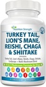 Köpekler için 15in-1 Mushrooms Türkiye Tail 600 mg Lion's Mane 600 mg Reishi 600 mg Shiitake 500 mg Cordyceps 300 mg Chaga 300 mg Enoki Portobello 90 Tabletler