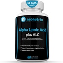 Alpha Lipoic Acid Plus Acetyl L-Carnitine Antioxidant Supplement ALC for Healthy Brain Function & Muscle Strength, Focus, Memory & Cognitive Function for Women & Men - 60 Κάψουλες από Neonutrix