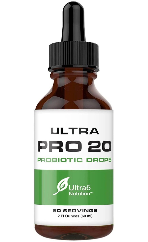 Kadınlar, Erkekler ve Çocuklar için Ultra6 Beslenme Probiyotikleri - Digestive & Gut Health için 20 Strain Sıvı Probiyotik Supplement