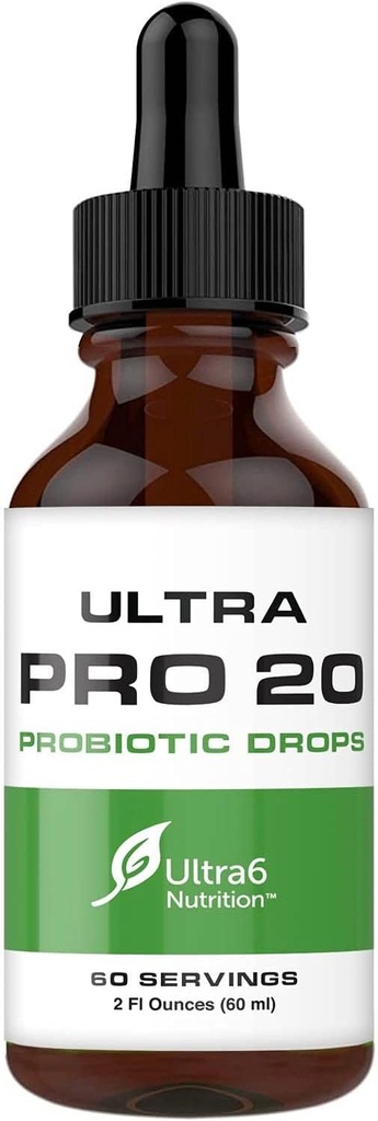 Kadınlar, Erkekler ve Çocuklar için Ultra6 Beslenme Probiyotikleri - Digestive & Gut Health için 20 Strain Sıvı Probiyotik Supplement