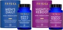 FRISKA Mens & Nightly Probiyotik Sche | Digestive Enzymes & Probiyotiks Supplement | Erkek & Nightime Digestion & Bloating Support | 30 Capsules per Şişe başına 30 Capsules