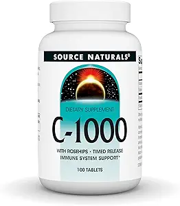 Source Naturals C-1000, Rose HIPS 1000 mg for Immune System Support - 100 Zaman Yayın Tabletleri