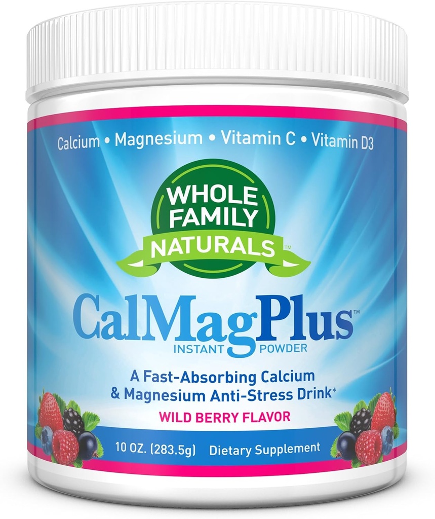 Magnezyum Toz Supplement - Cal Plus C & D3 - Gluten Free, Non GMO, Wild Berry Flavor - Doğal Calm & Stres Yardımı Cal Mag Drink - Natural Calmelli & Magnezyum Toz Toz