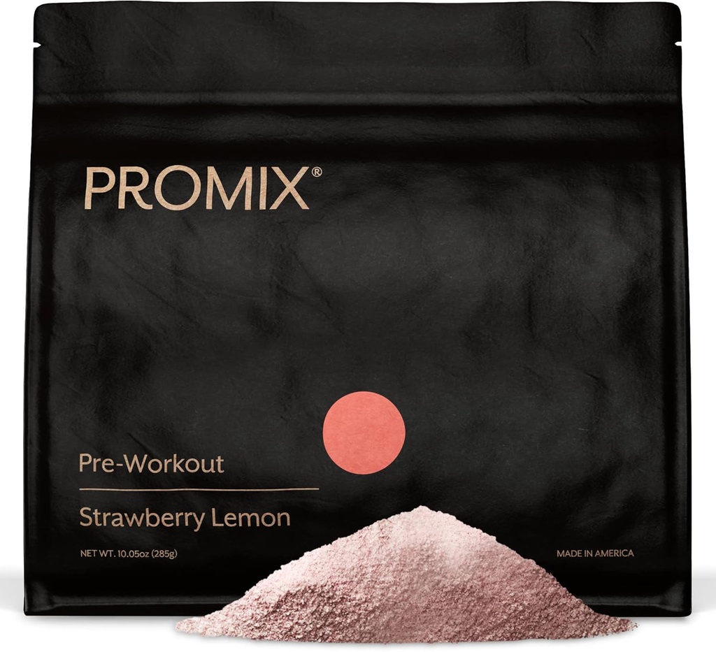 Promix Pre-Workout Toz, Strawberry Lemon – Boosts Focus, Energy & Endurance – Caffeine, B12, Beta-Alanine & L-Tyrosine – Gluten & Dairy-Free, 10.05 oz
