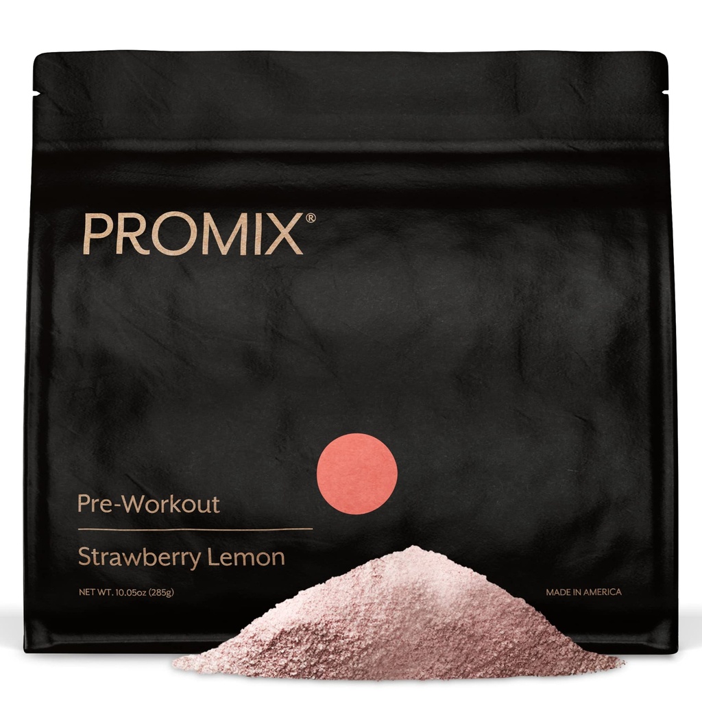 Promix Pre-Workout Toz, Strawberry Lemon – Boosts Focus, Energy & Endurance – Caffeine, B12, Beta-Alanine & L-Tyrosine – Gluten & Dairy-Free, 10.05 oz